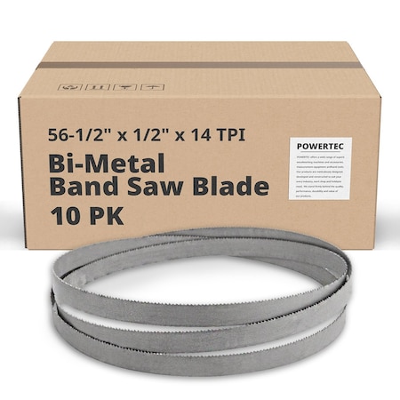 Powertec 56.5 in L, 1/2 in W, 14 TPI, Bi-Metal, 0.025 in Thick, 10 PK 13350-P10